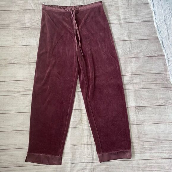 Sarah spencer intimates women M velour luxury pajama set mauve M - Picture 8 of 14